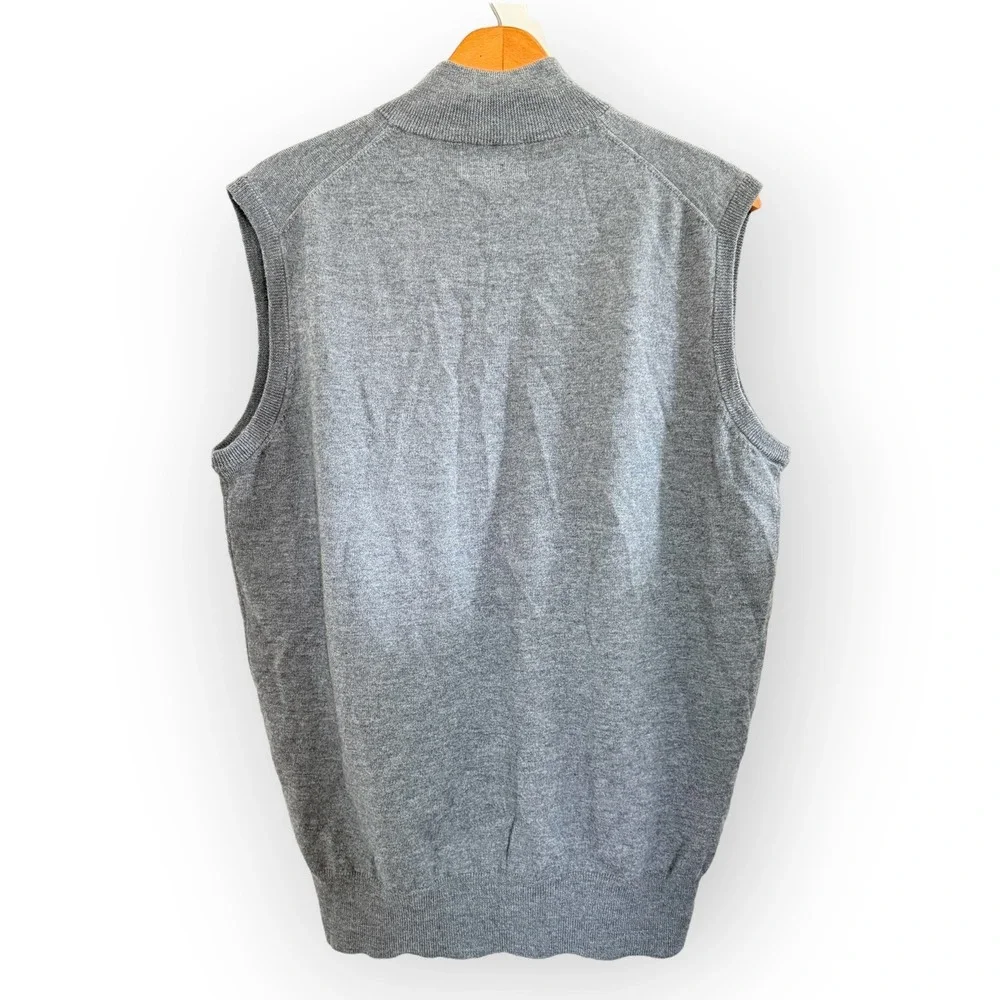 Alan Paine Pure Merino Wool 1/4 Zip‎ Sweater Vest Gray Size 42 EU 50 NWOT